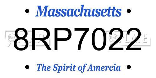 8RP7022 Massachusetts License Plate