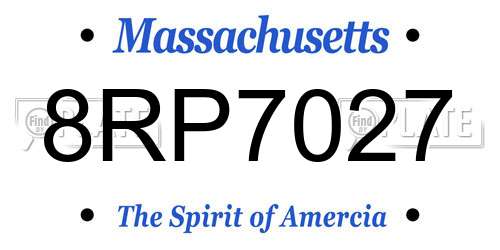 8RP7027 Massachusetts License Plate