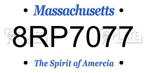 8RP7077 Massachusetts License Plate