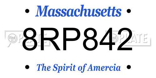 8RP842 Massachusetts License Plate
