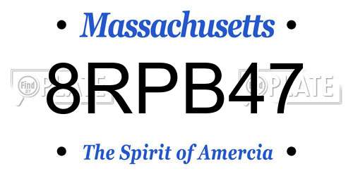 8RPB47 Massachusetts License Plate