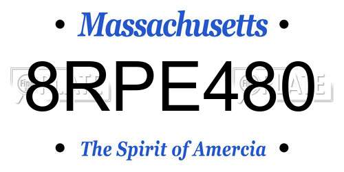 8RPE480 Massachusetts License Plate
