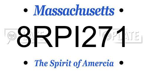 8RPI271 Massachusetts License Plate