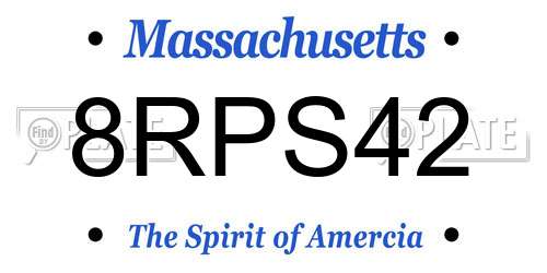 8RPS42 Massachusetts License Plate