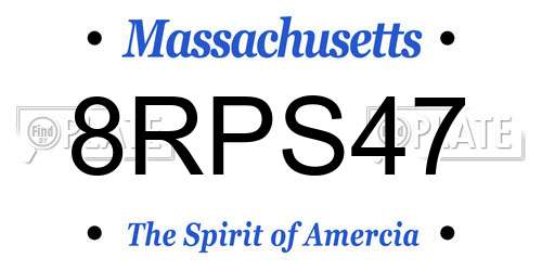 8RPS47 Massachusetts License Plate