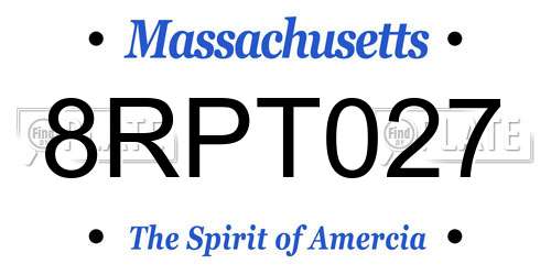 8RPT027 Massachusetts License Plate