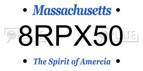 8RPX50 Massachusetts License Plate