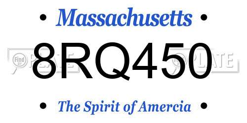 8RQ450 Massachusetts License Plate