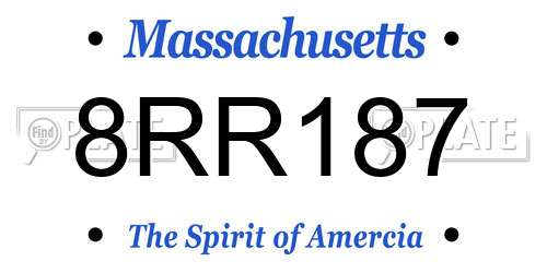 8RR187 Massachusetts License Plate