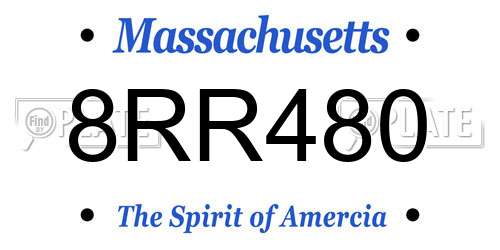 8RR480 Massachusetts License Plate