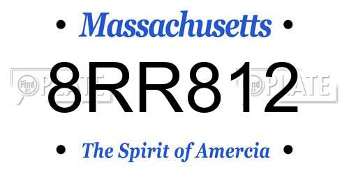 8RR812 Massachusetts License Plate