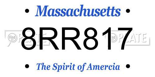 8RR817 Massachusetts License Plate