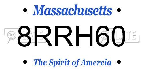 8RRH60 Massachusetts License Plate