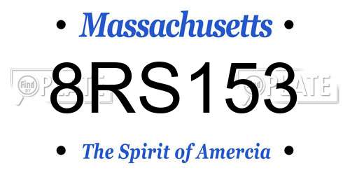 8RS153 Massachusetts License Plate