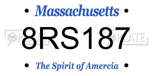 8RS187 Massachusetts License Plate