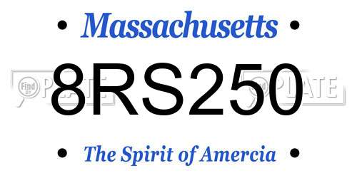 8RS250 Massachusetts License Plate