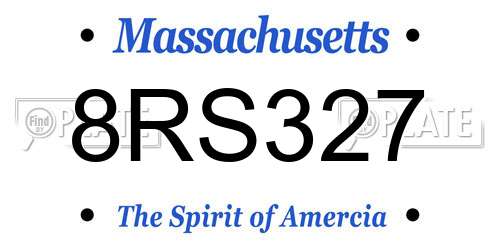 8RS327 Massachusetts License Plate