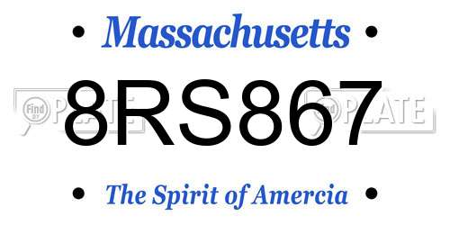 8RS867 Massachusetts License Plate