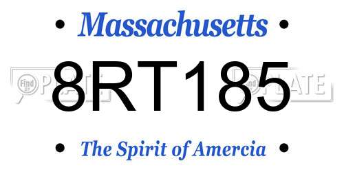 8RT185 Massachusetts License Plate