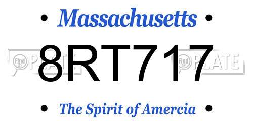 8RT717 Massachusetts License Plate