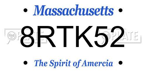 8RTK52 Massachusetts License Plate