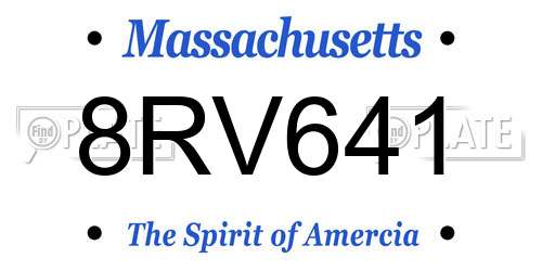 8RV641 Massachusetts License Plate