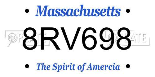 8RV698 Massachusetts License Plate