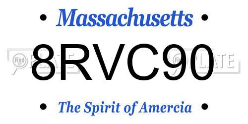 8RVC90 Massachusetts License Plate