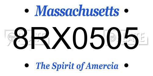 8RX0505 Massachusetts License Plate
