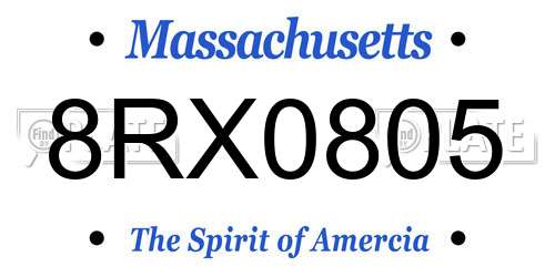 8RX0805 Massachusetts License Plate