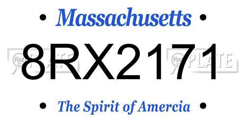 8RX2171 Massachusetts License Plate