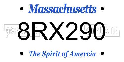 8RX290 Massachusetts License Plate