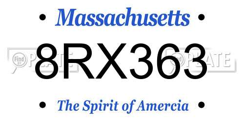 8RX363 Massachusetts License Plate