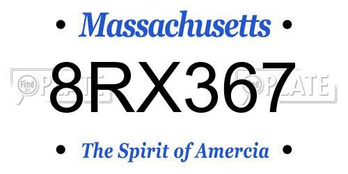 8RX367 Massachusetts License Plate
