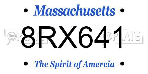 8RX641 Massachusetts License Plate
