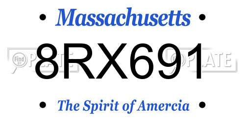 8RX691 Massachusetts License Plate