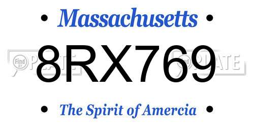 8RX769 Massachusetts License Plate