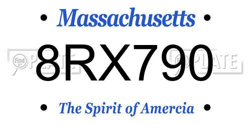 8RX790 Massachusetts License Plate