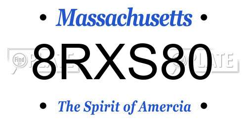 8RXS80 Massachusetts License Plate