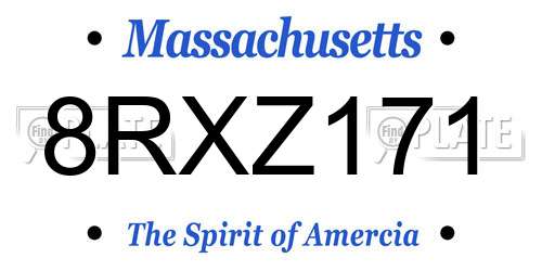 8RXZ171 Massachusetts License Plate