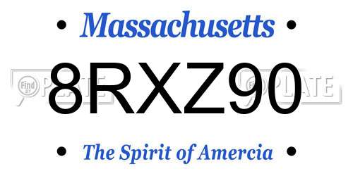 8RXZ90 Massachusetts License Plate