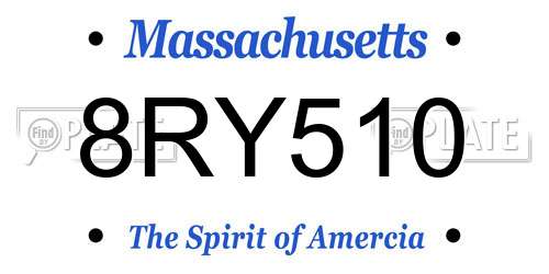 8RY510 Massachusetts License Plate