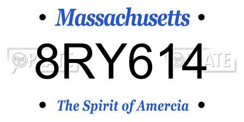 8RY614 Massachusetts License Plate