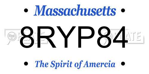 8RYP84 Massachusetts License Plate