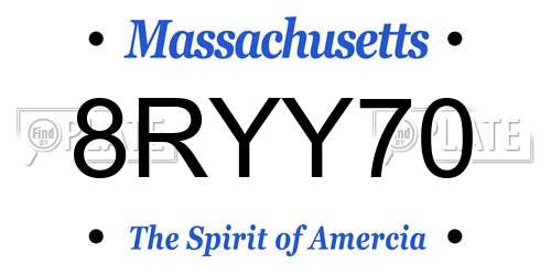 8RYY70 Massachusetts License Plate