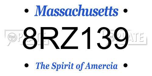 8RZ139 Massachusetts License Plate