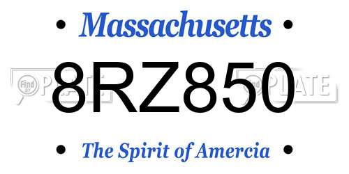 8RZ850 Massachusetts License Plate