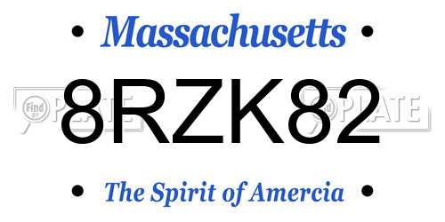 8RZK82 Massachusetts License Plate