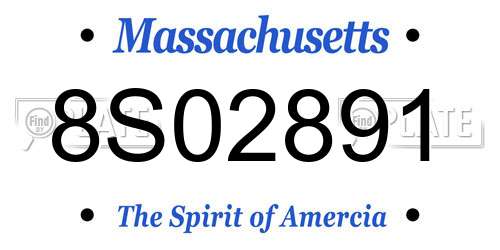 8S02891 Massachusetts License Plate