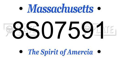 8S07591 Massachusetts License Plate
